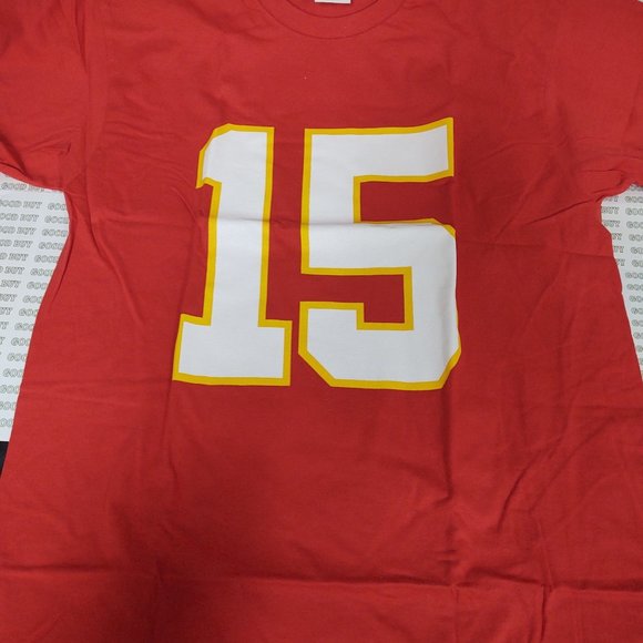 KANSAS CITY RED GOLD FOOTBALL COTTON T SHIRT WITH SILK SCREENED NUMBER 15 - Picture 2 of 3